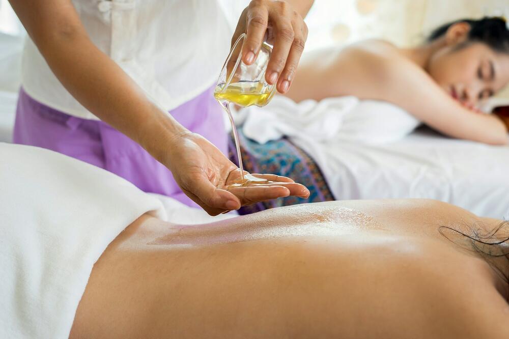 Client receiving a relaxing massage